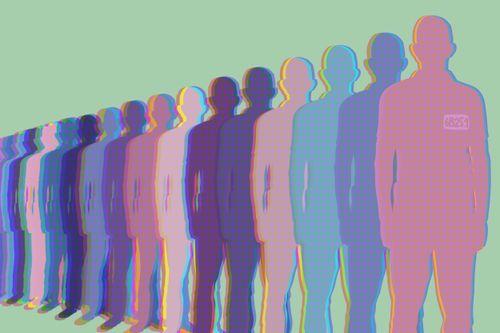 Illustration einer Reiher Personen in pixel-Optik